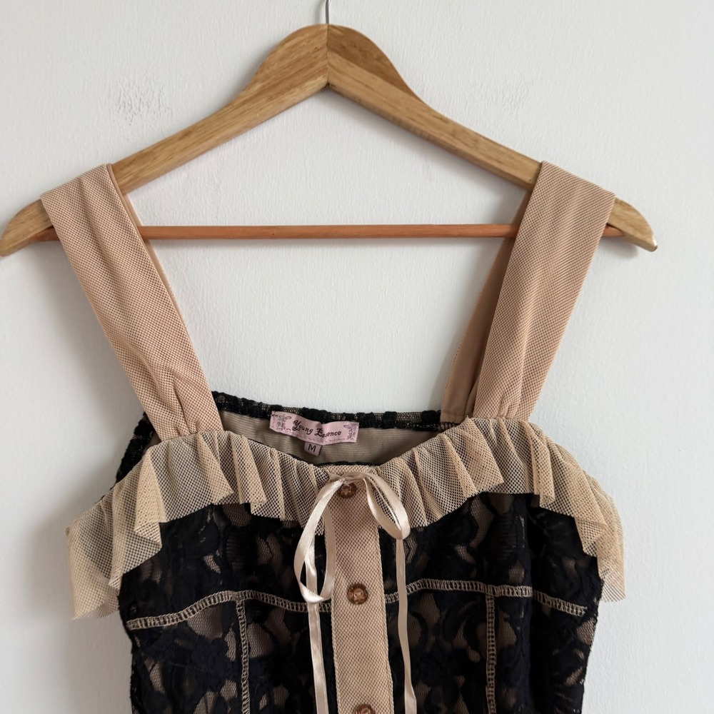 Vintage Y2K Young Essence Floral Mesh Button‎ Down Tank Size Medium - Picture 8 of 10